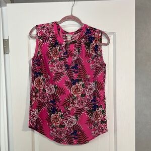 Floral Sleeveless Pink Top